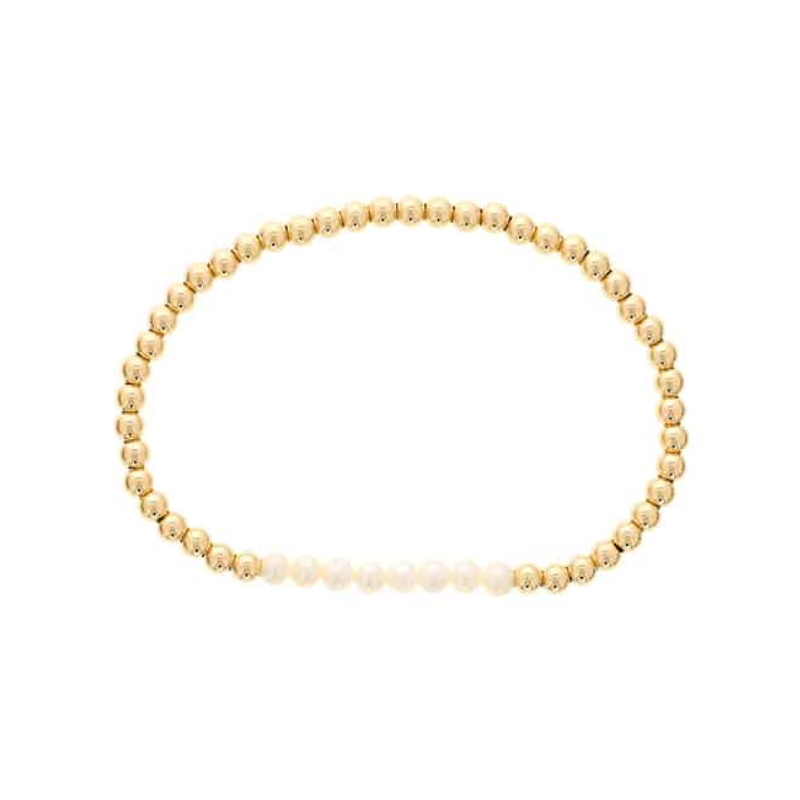 4MM Gold Filled Beads w/ 4MM Faceted Pearl Bar