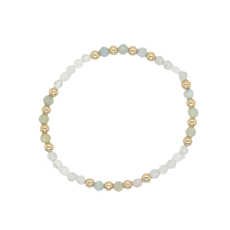 Morganite, Moonstone & 14kt Gold Filled Gemstone Bracelet