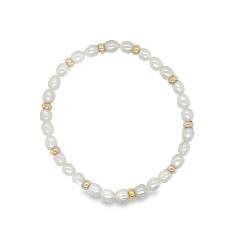 Rice Pearl & 14kt Gold Filled Accents Shine Bright Bracelet
