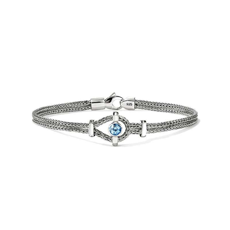 SS Icon Swiss Blue Topaz Bracelet Size Medium