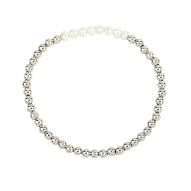 June SS Pearl Bar Mini Beaded Bracelet
