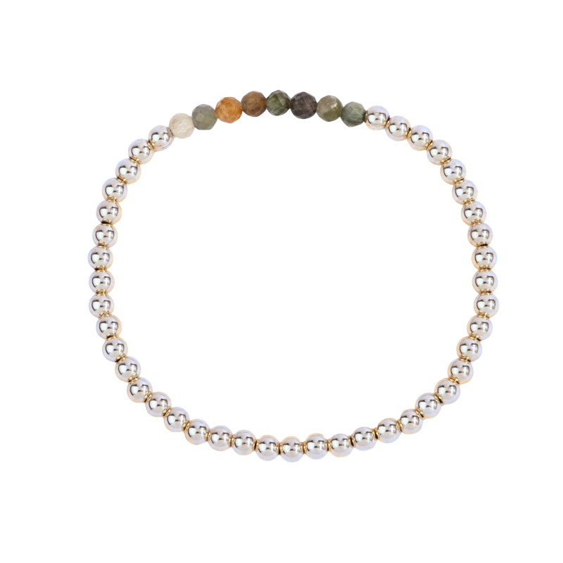 October SS Tourmaline bar mini beaded bracelet