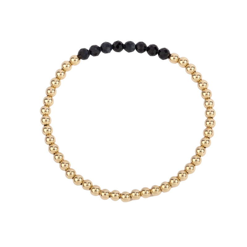 Sapphire September Birthstone bar bead bracelet