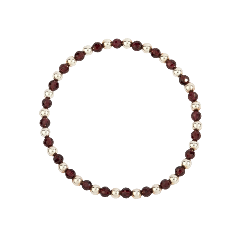Garnet & Sterling Silver Harmony Gemstone Bead Bracelet