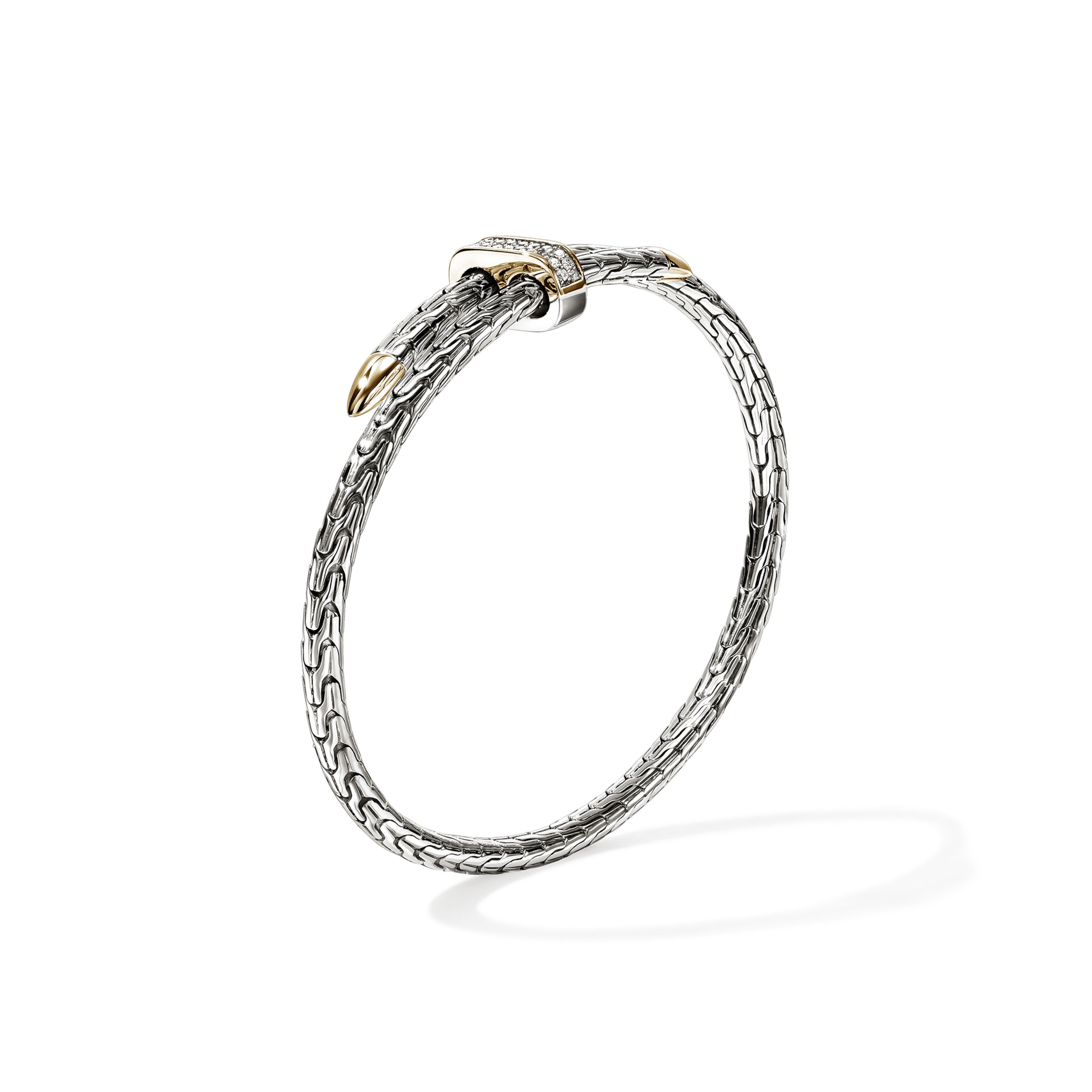 JOHN HARDY Spear Bypass Diamond Flex Cuff Bracelet