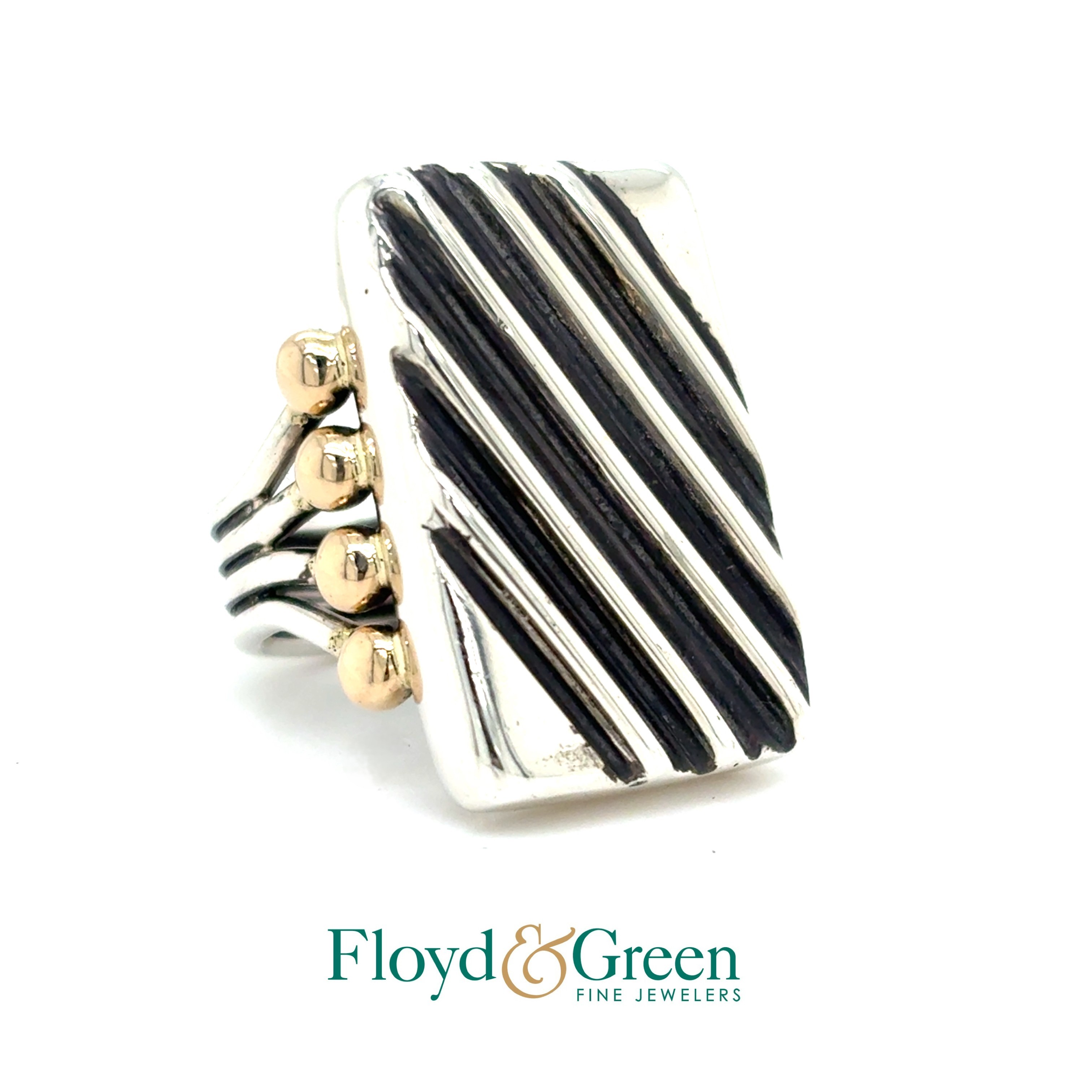 Sterling Silver Two-Tone Ring, Size 5.5, 25.6g Orville Tsinnie