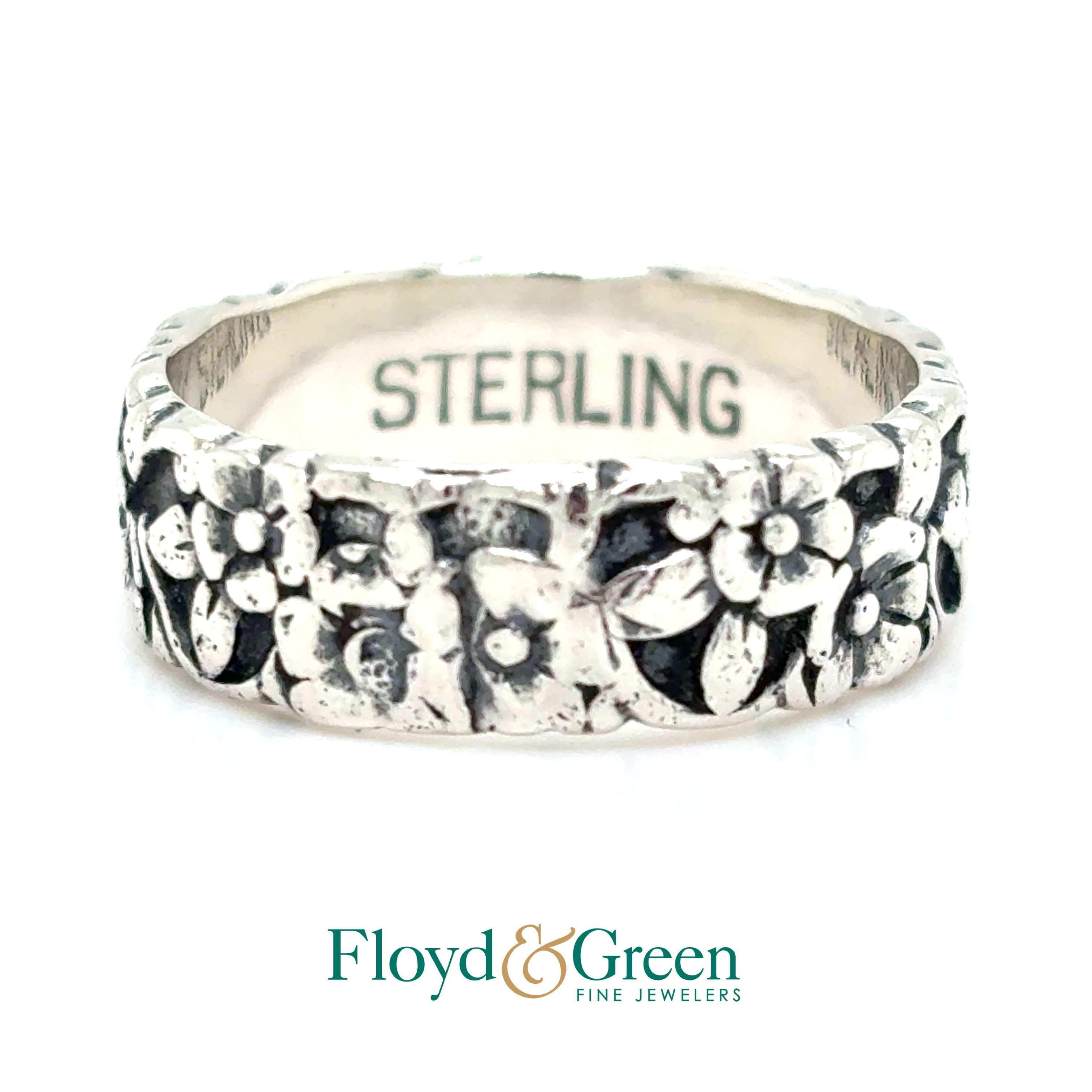 Sterling Silver Decorative Band, Size 7, 4.3g