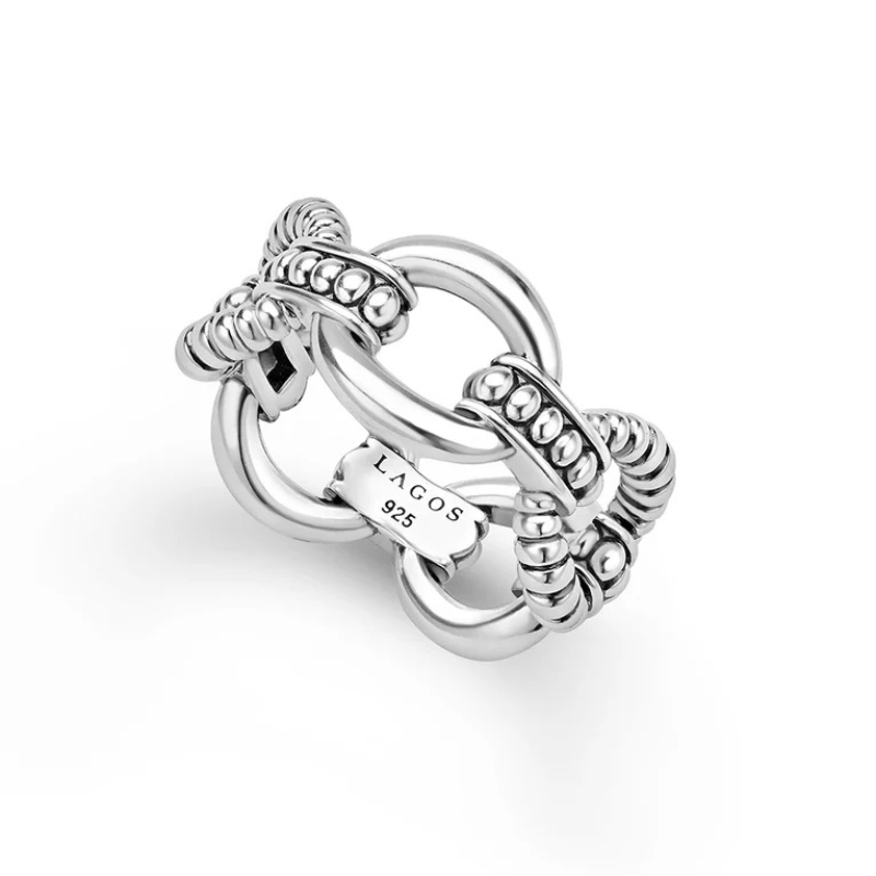 LAGOS Signature Caviar Fluted Link Ring