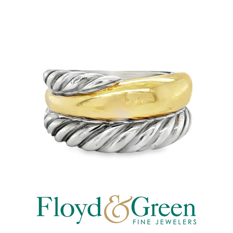 David Yurman Sterling Silver & 18KY Ring, 5