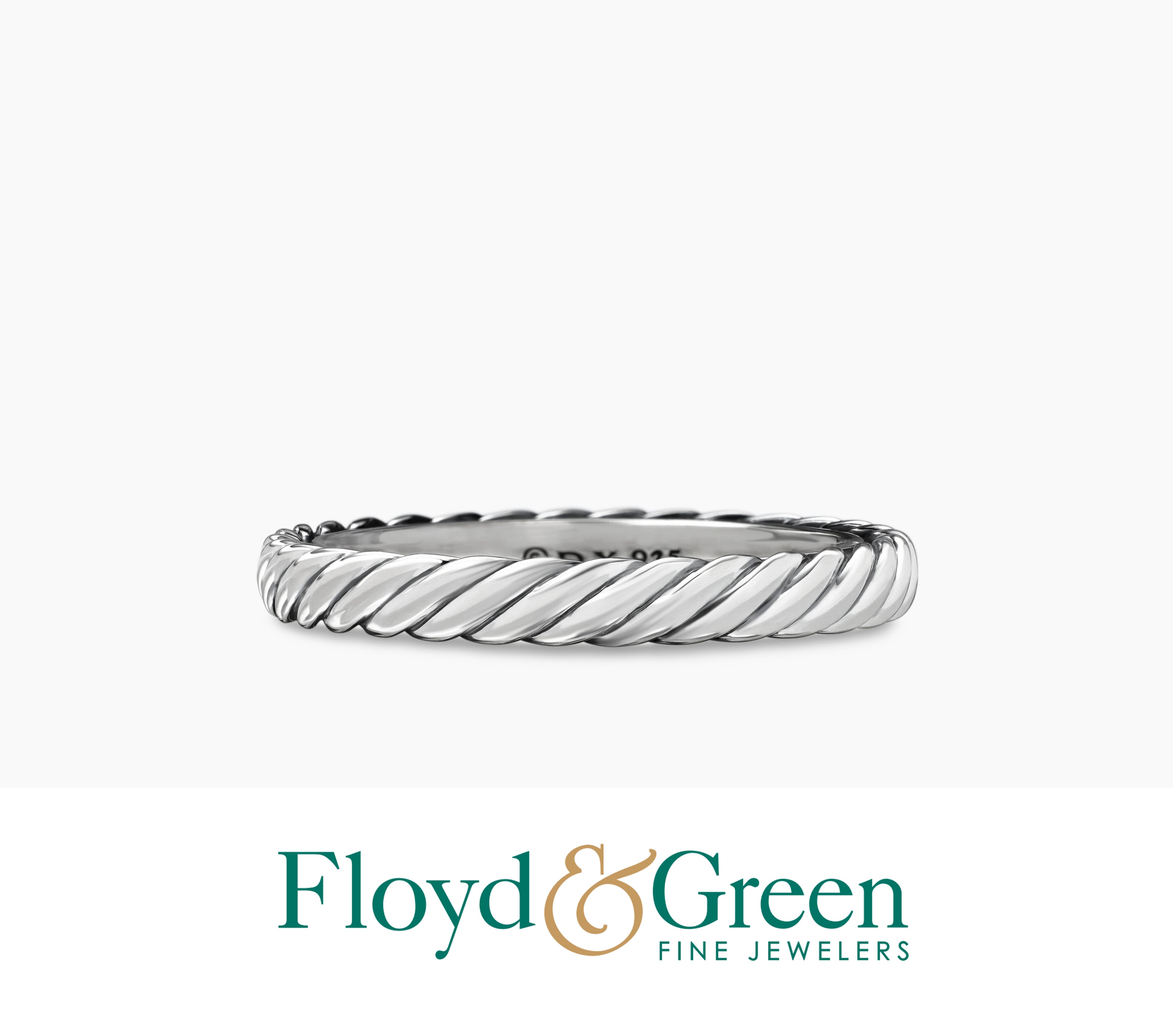 David Yurman Sterling Silver Twisted Rope Eternity Band, Size 7