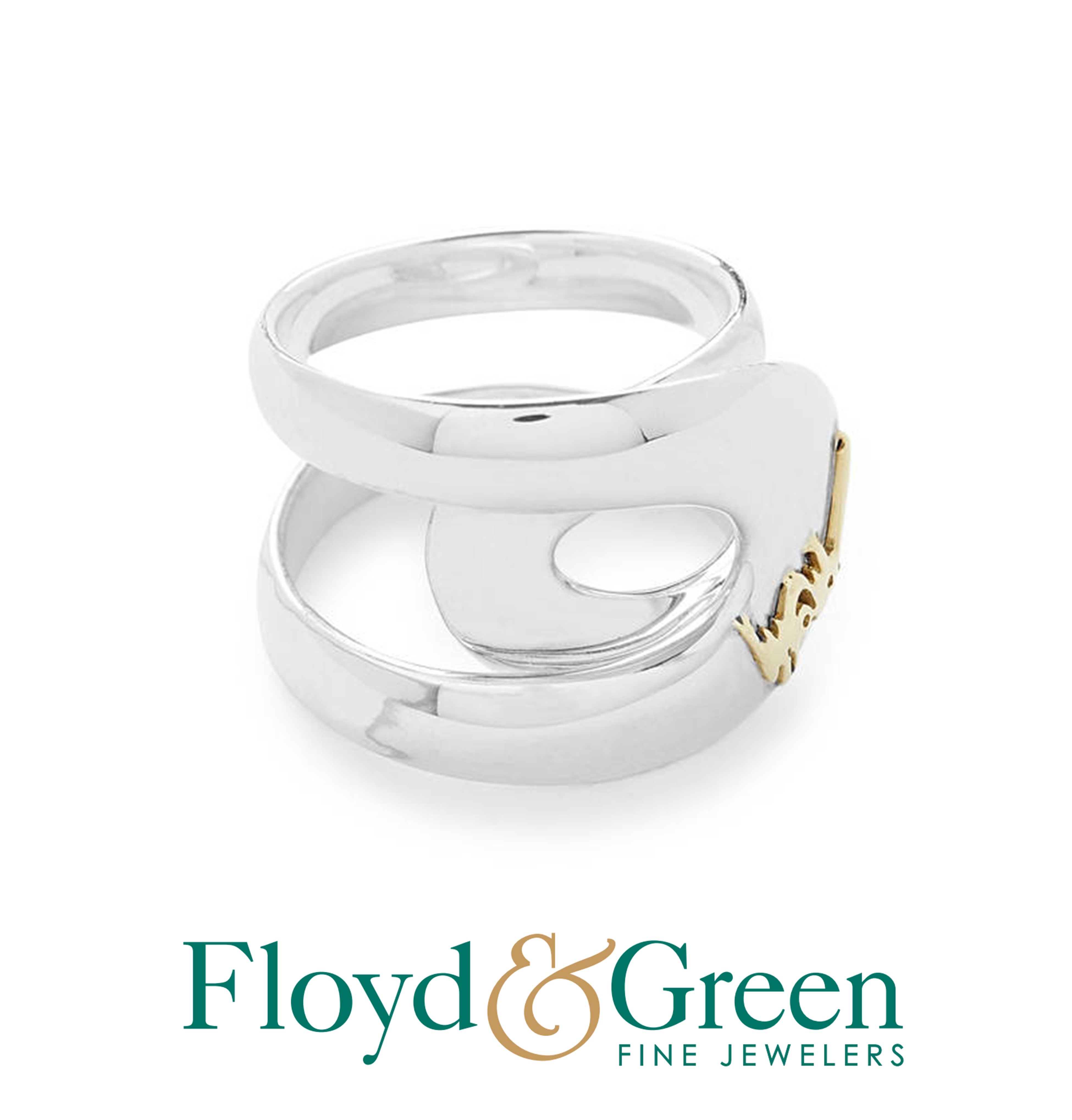 Ippolita Sterling Silver & 18KY Cherish Link Wrapped Ring, Size 7.5