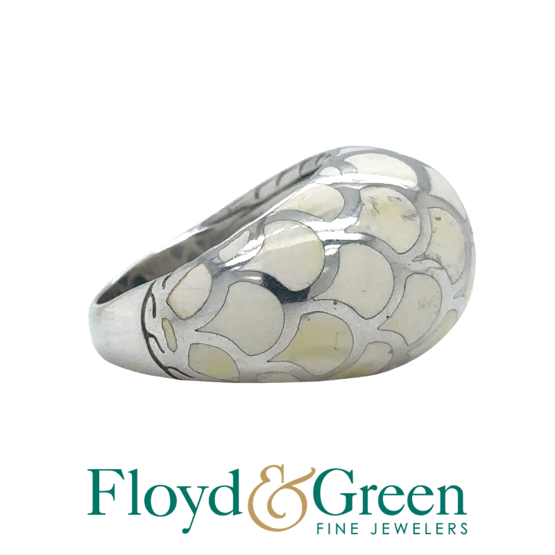 JOHN HARDY Naga White Enamel Dome Ring