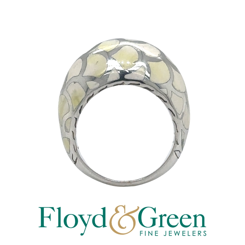 JOHN HARDY Naga White Enamel Dome Ring