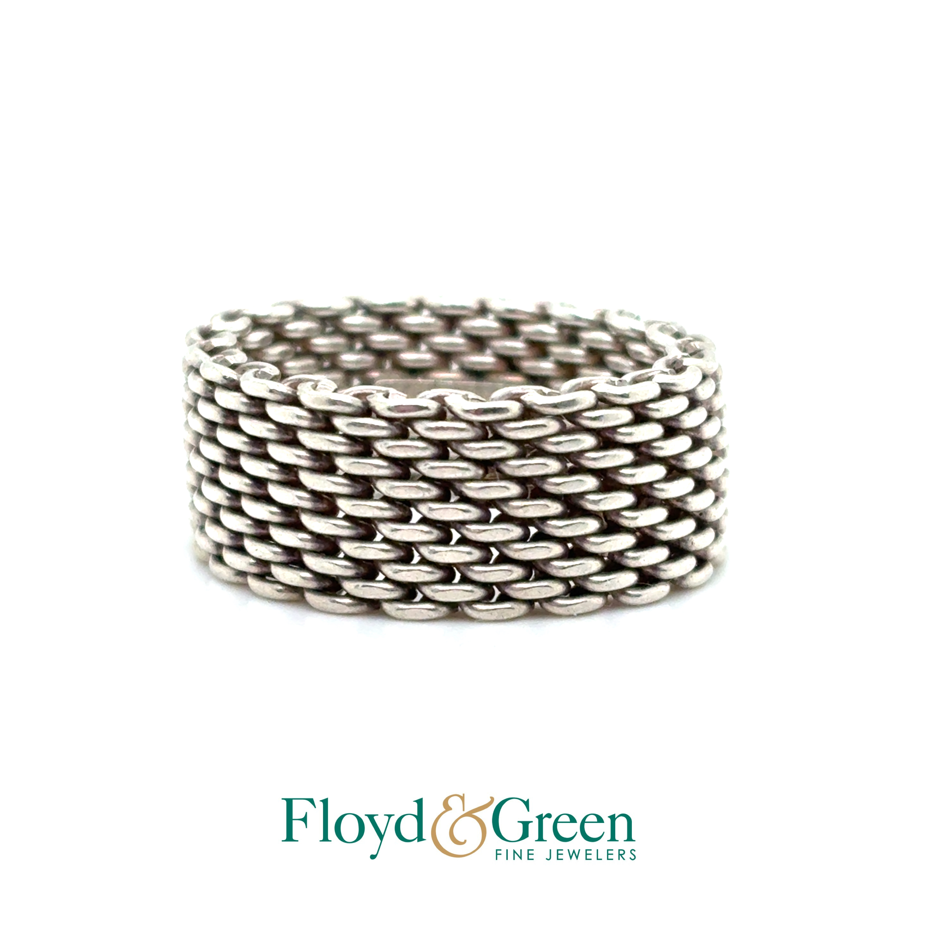 Tiffany & Co. Sterling Silver Mesh Ring, Size 9