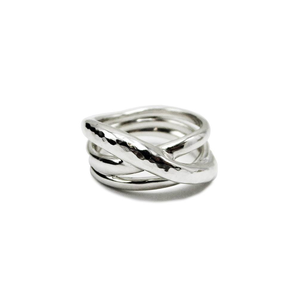 IPPOLITA Classico Mixed Texture Criss-Cross Ring