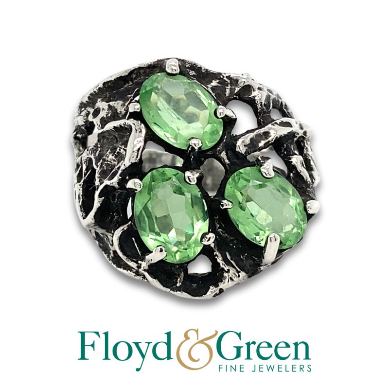 Green Glass Freeform Ring