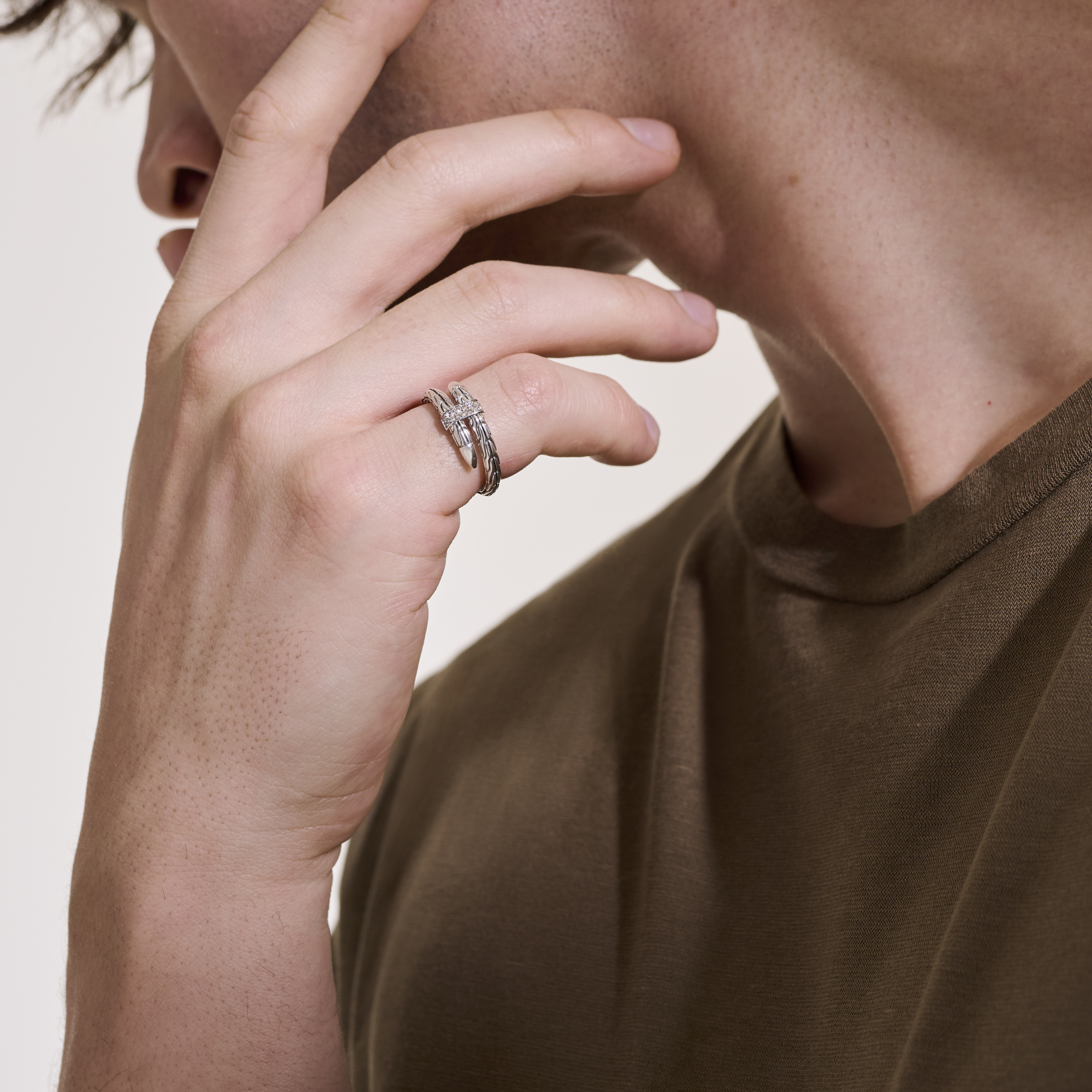 JOHN HARDY Spear Diamond Coil Ring