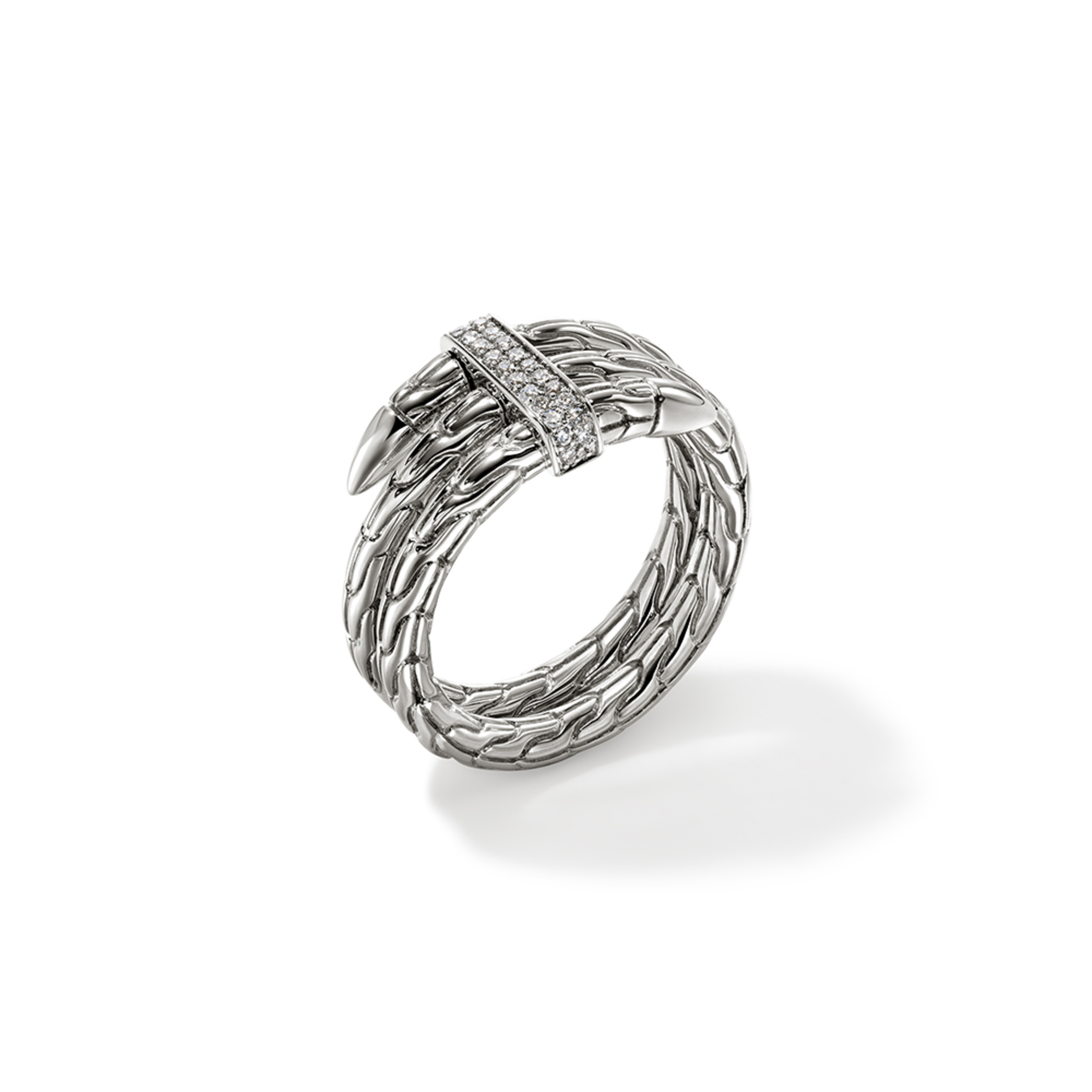 JOHN HARDY Spear Diamond Double Coil Ring