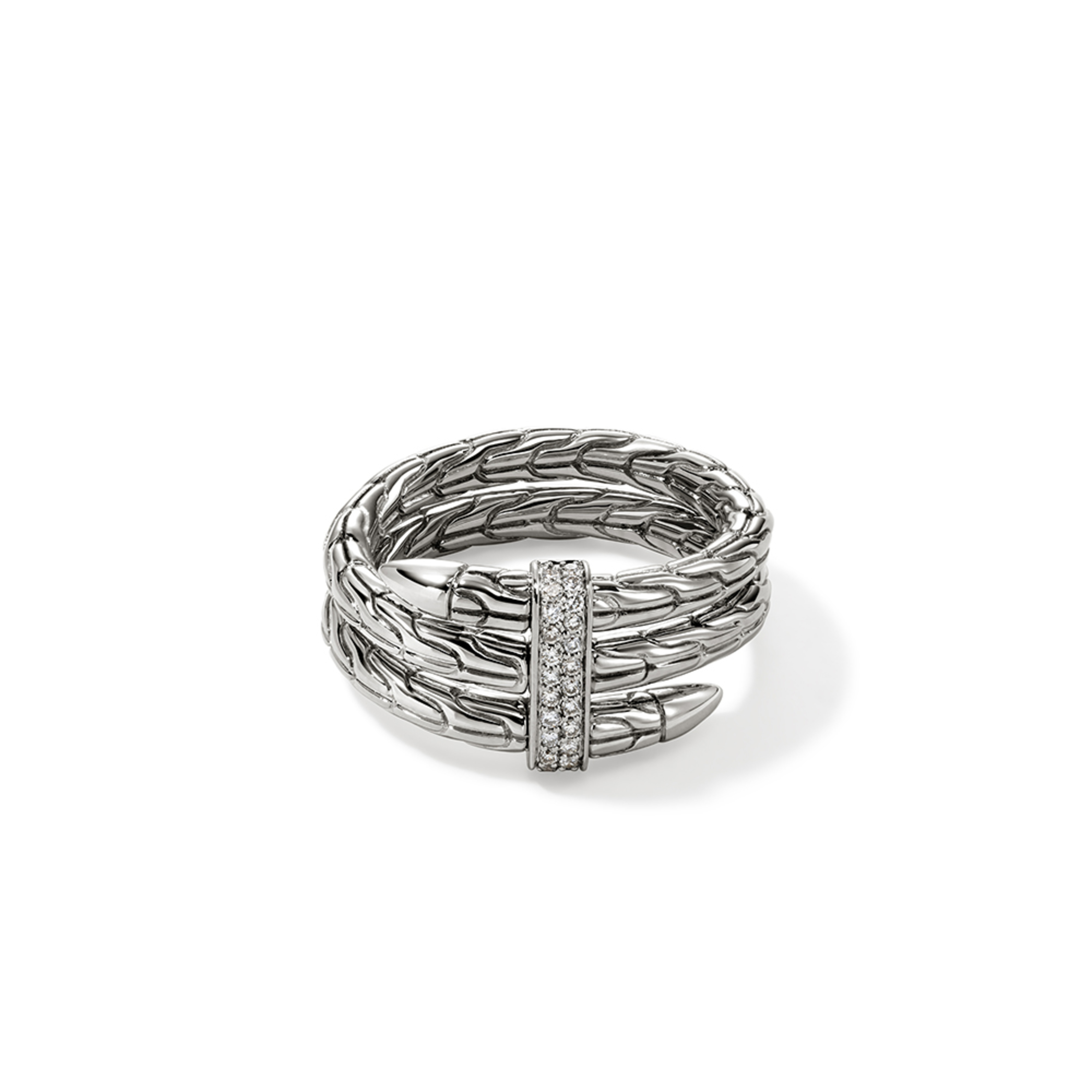 JOHN HARDY Spear Diamond Double Coil Ring