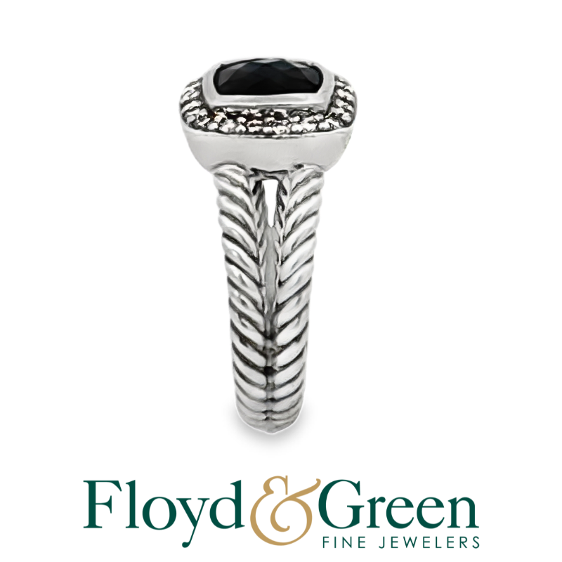 DAVID YURMAN Petite Albion Black Onyx & Diamond Ring