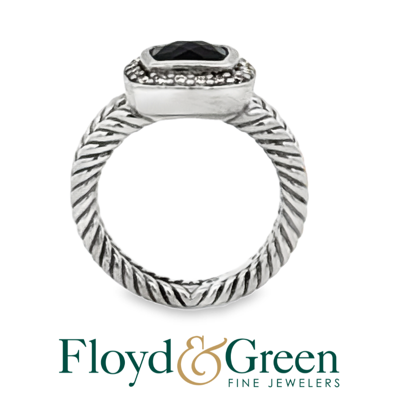 DAVID YURMAN Petite Albion Black Onyx & Diamond Ring
