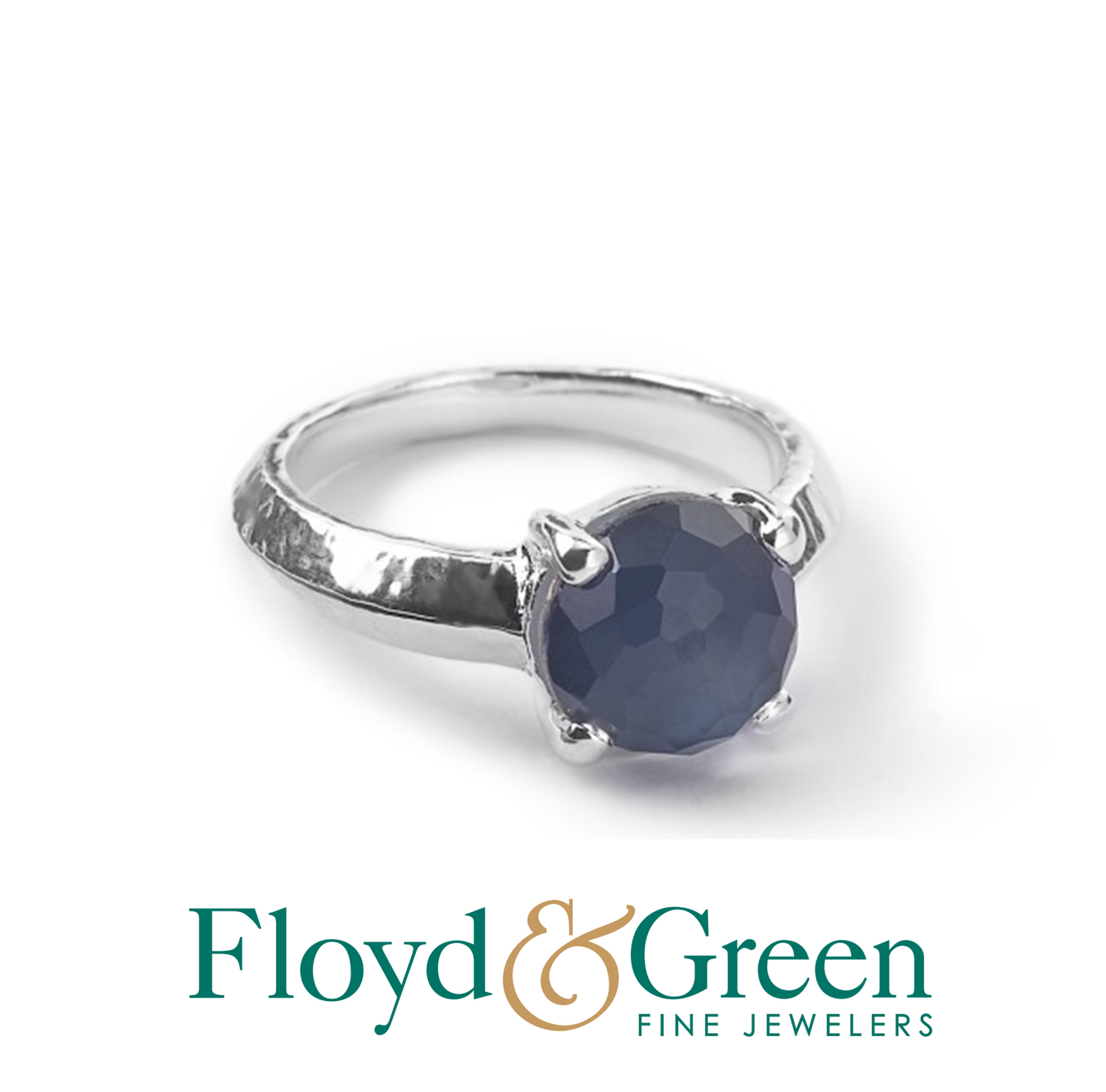 Ippolita Sterling Silver Wonderland Single Stone Prong Set Knife Edge Ring In Midnight, Size 6.5