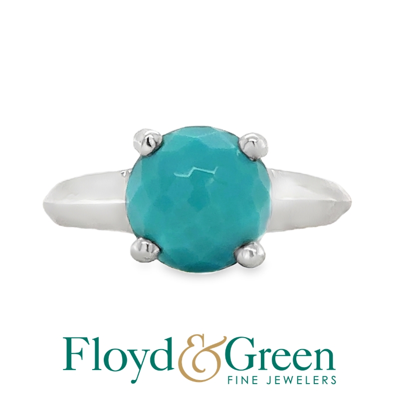 Ippolita Sterling Silver Wonderland Single Stone Prong Set Knife Edge Ring In Turquoise, Size 6.5