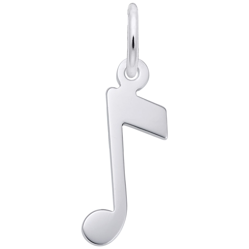 SS Music Note Charm 6.46MM x 15.23MM