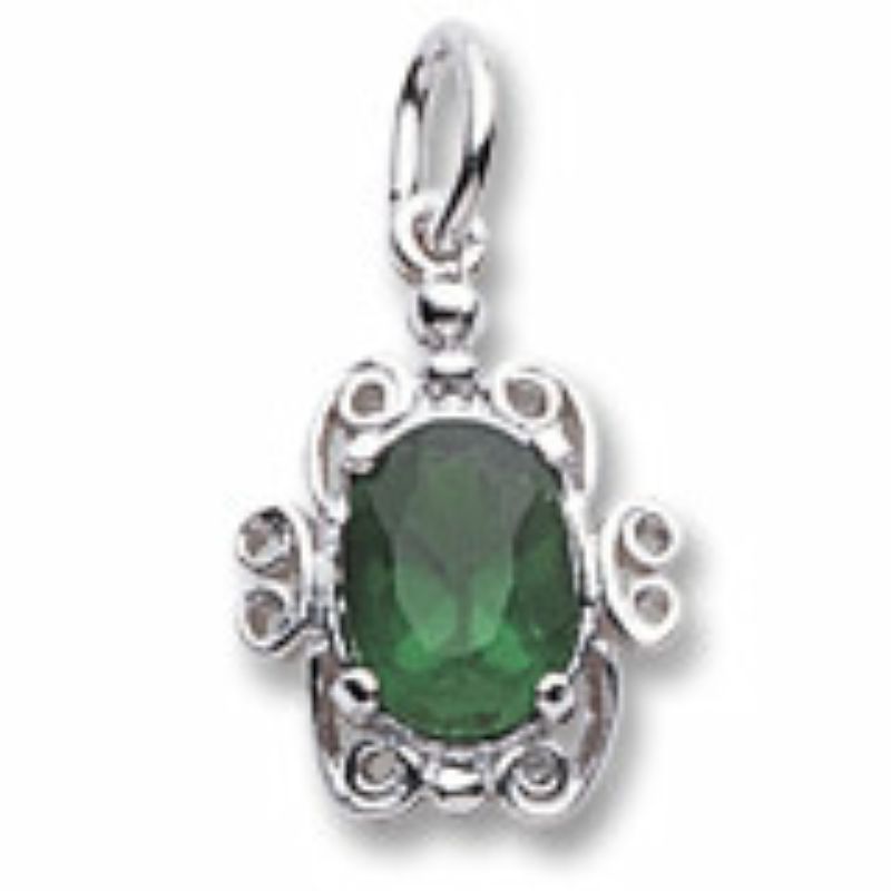 Filigree May Birthstone Charm