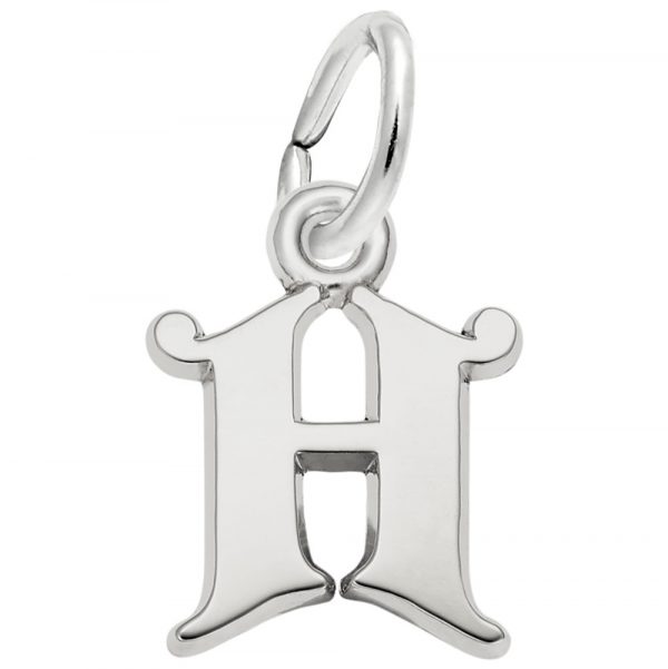 Curly Initial “H” Accent Charm