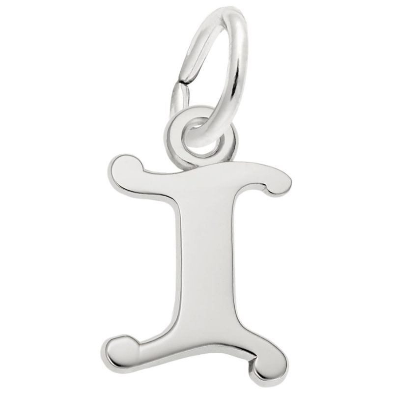 Curly Initial “I” Accent Charm