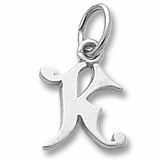 Curly Initial “K” Accent Charm