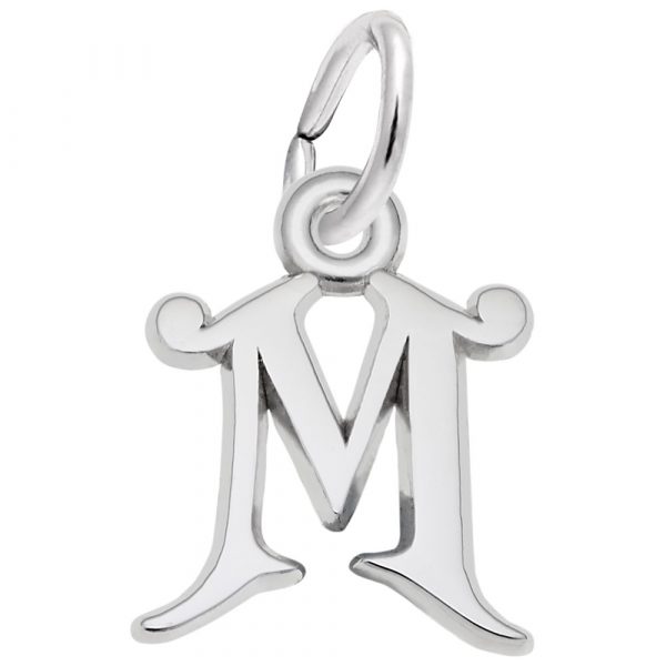 Curly Initial “M” Accent Charm