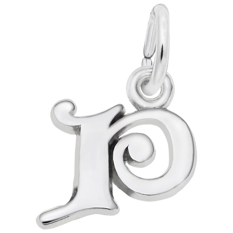 Curly Initial “P” Accent Charm