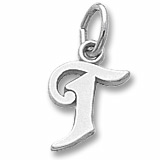 Curly Initial “T” Accent Charm