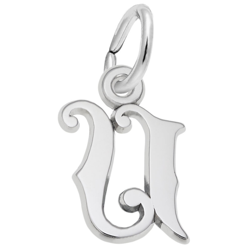 Curly Initial “U” Accent Charm