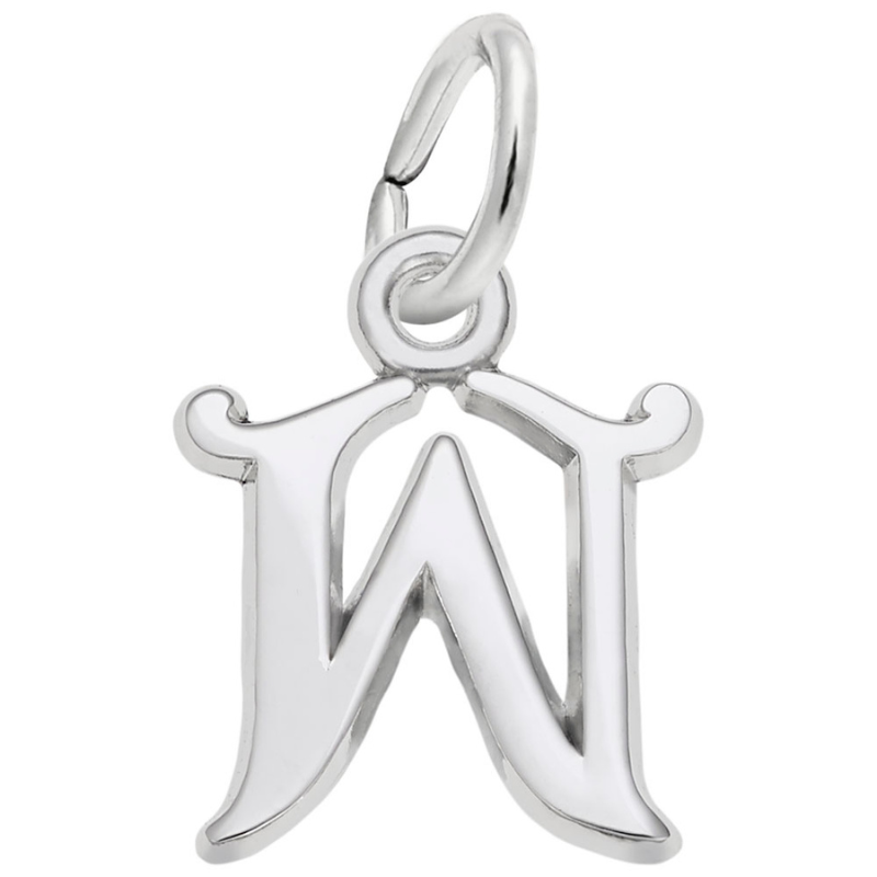 Curly Initial “W” Accent Charm