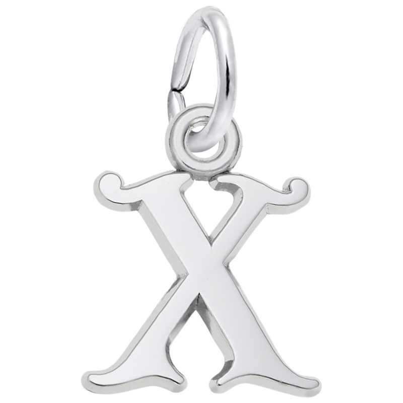 Curly Initial “X” Accent Charm