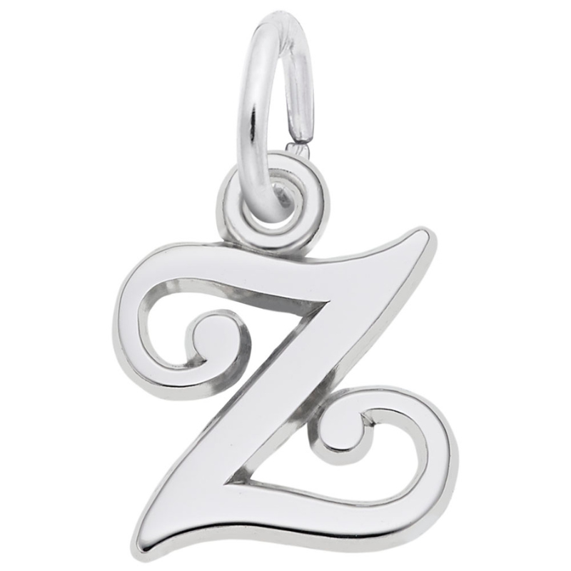 Curly Initial “Z” Accent Charm