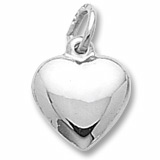 SS Small Puffy Heart Charm 10.17mm x 9.51mm