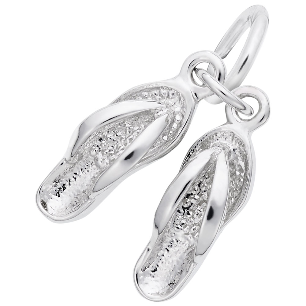 SS Pair of Flip Flops Accent Charm 5.46mm x 12.27mm