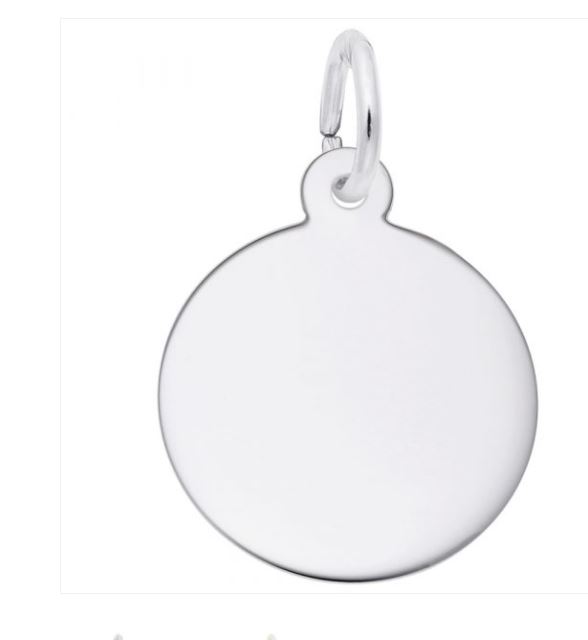 SS Petite Round Disc Charm