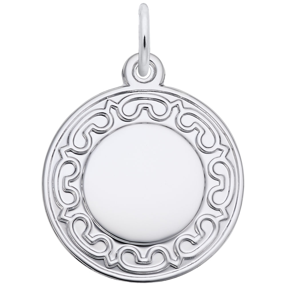 SS Ornate Round Disc Charm