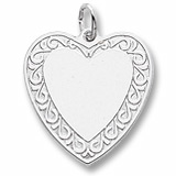 SS Scrolled Classic Heart Charm