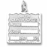 SS Birth Certificate Charm