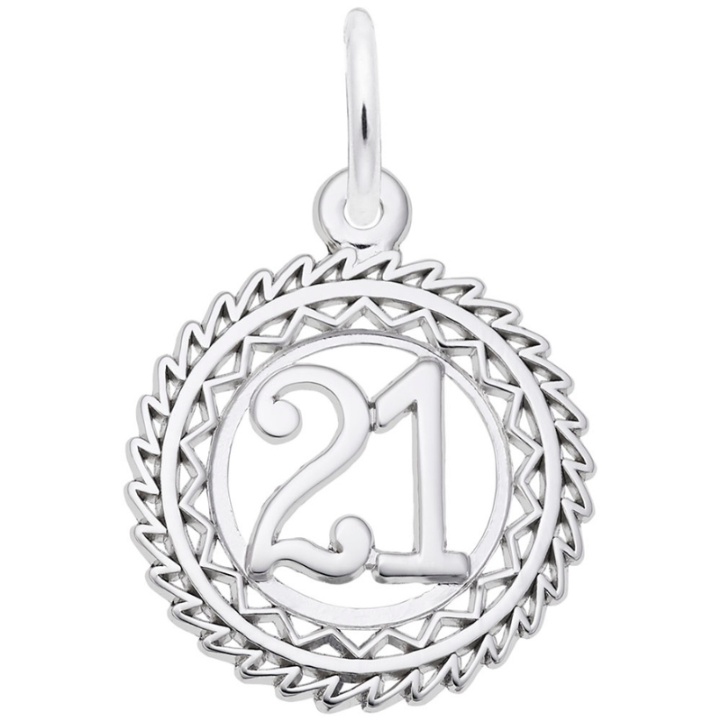 SS Circle Scroll 21 Charm