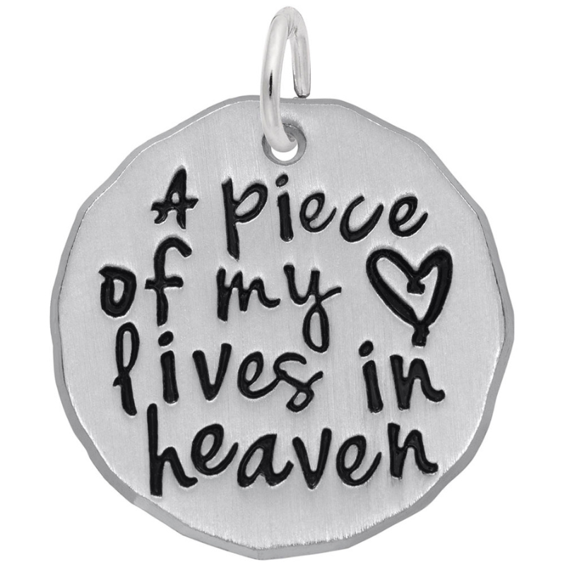 SS A Piece of My Heart Lives in Heaven Charm 19.2mm