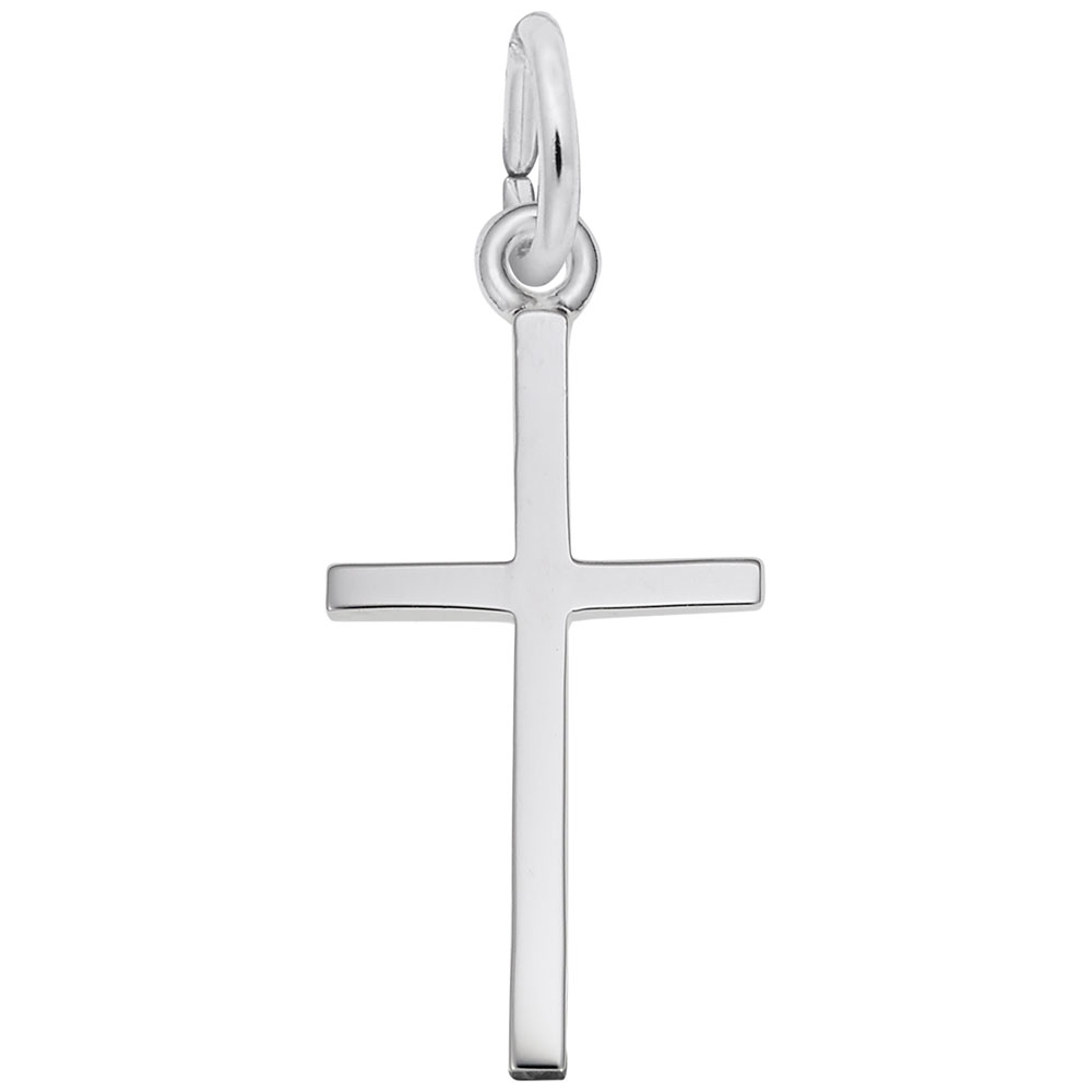 SS Medium Thin Cross Charm