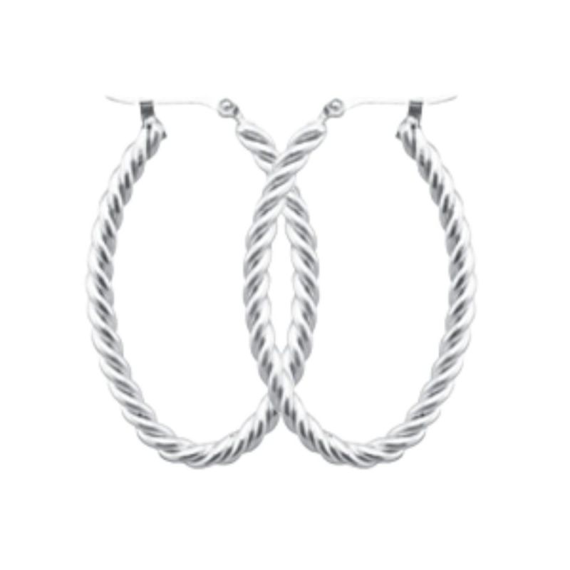 CARLA Twisted Oval Hoop Earrings