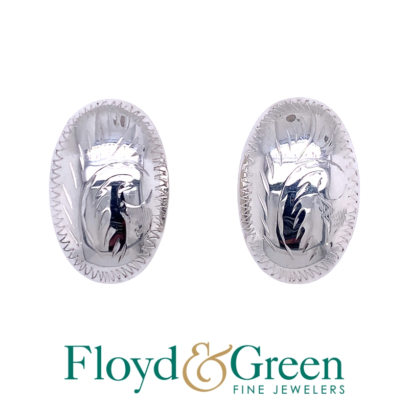 Silver Oval Earrings